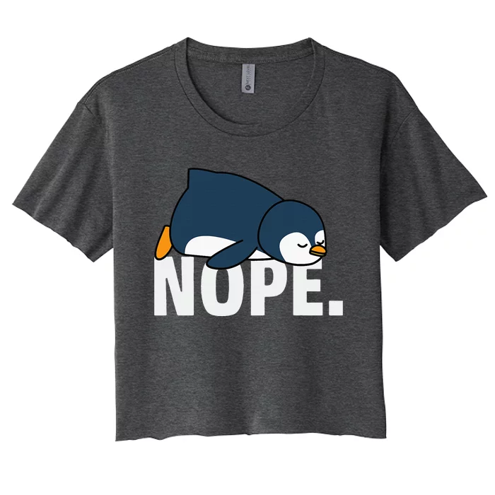 Nope Penguin Women's Crop Top Tee