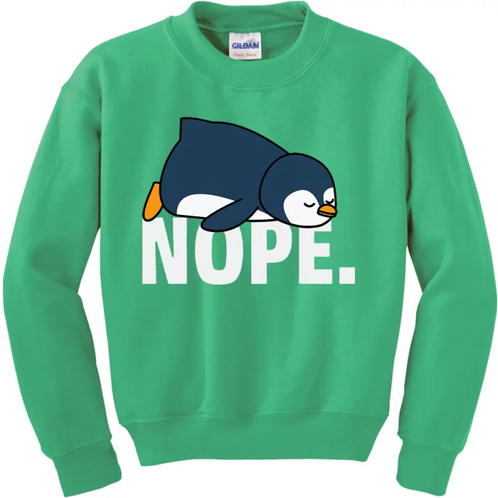 Nope Penguin Kids Sweatshirt