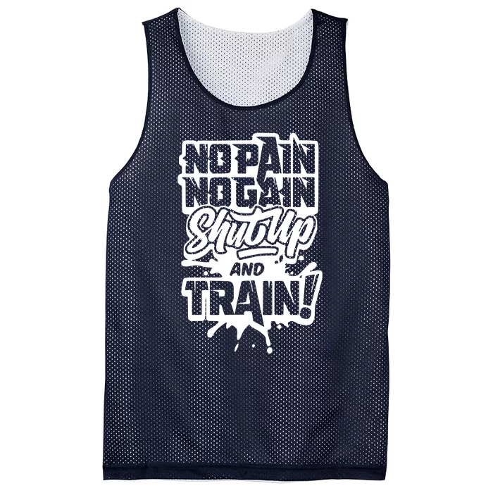 No Pain No Gain Shut Up And Train Mesh Reversible Basketball Jersey Tank