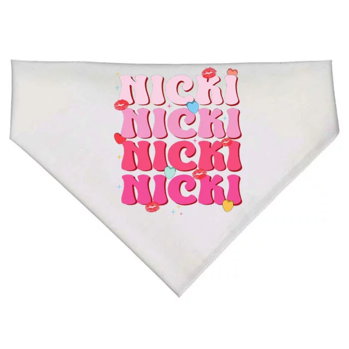 Nicki Personalized Name I Love Nicki Vintage USA-Made Doggie Bandana