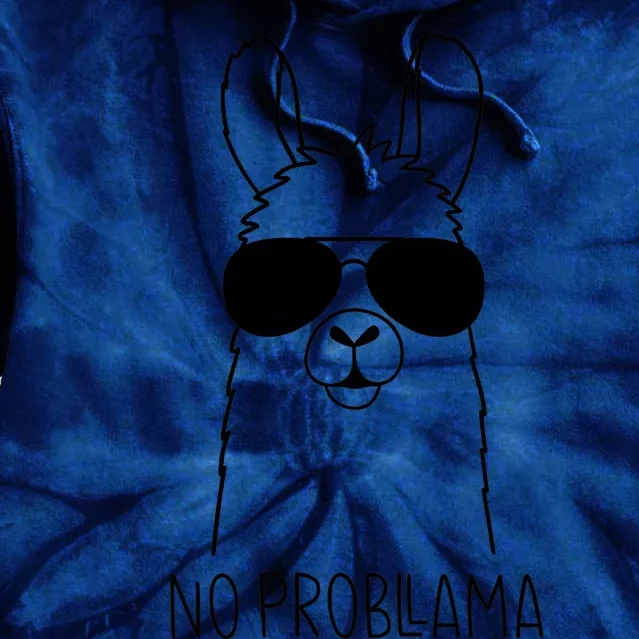 No Probllama No Problem Funny Llama Play On Word Tie Dye Hoodie