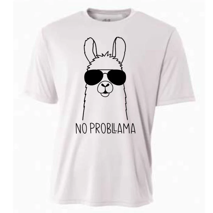 No Probllama No Problem Funny Llama Play On Word Cooling Performance Crew T-Shirt