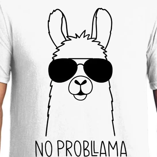 No Probllama No Problem Funny Llama Play On Word Pajama Set