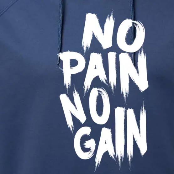 No Pain No Gain Awesome Gym And Sport Party Accessories Gift Performance Fleece Hoodie