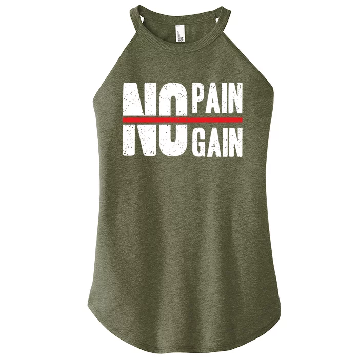 No Pain No Gain Typography Cute Gift Women’s Perfect Tri Rocker Tank