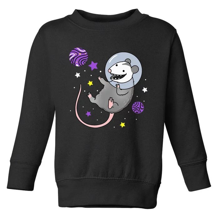 N.O.N.B.I.N.A.R.Y Pride Opossum In Space Toddler Sweatshirt