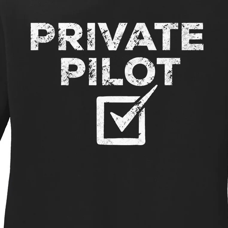 New Private Pilot Check Gift Ladies Long Sleeve Shirt