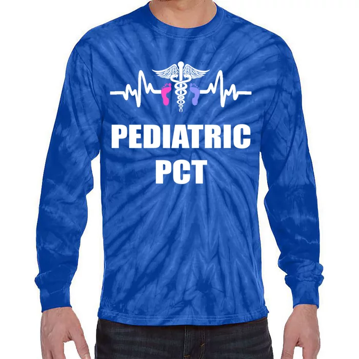 Nicu Pediatric Patient Care Technician Pct Feet Design Meaningful Gift Tie-Dye Long Sleeve Shirt