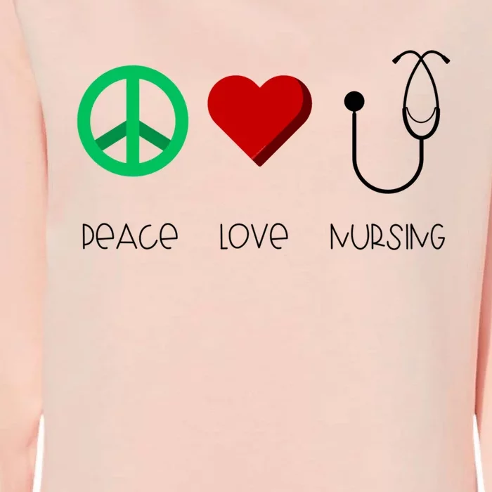 Nurse Practitioner Peace Love Nursing Stethoscope Gift Womens California Wash Sweatshirt