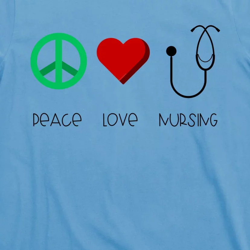 Nurse Practitioner Peace Love Nursing Stethoscope Gift T-Shirt