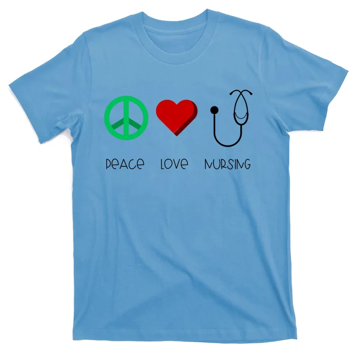 Nurse Practitioner Peace Love Nursing Stethoscope Gift T-Shirt