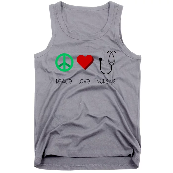 Nurse Practitioner Peace Love Nursing Stethoscope Gift Tank Top