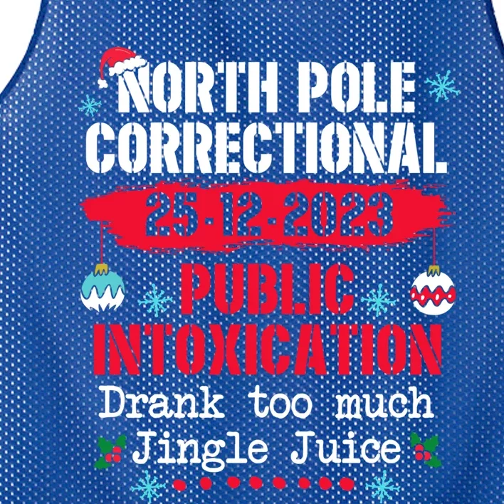 North Pole Public Intoxication Drank Too Much Jingle Juice Gift Mesh Reversible Basketball Jersey Tank