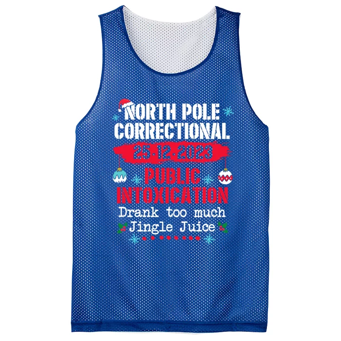 North Pole Public Intoxication Drank Too Much Jingle Juice Gift Mesh Reversible Basketball Jersey Tank