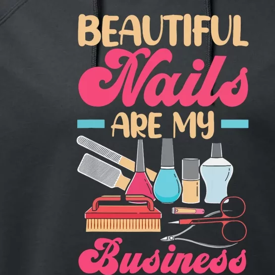 Nail Polish Pedicurist Manicurist For Nail Artists Nail Tech Performance Fleece Hoodie