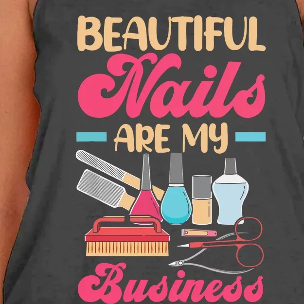 Nail Polish Pedicurist Manicurist For Nail Artists Nail Tech Women's Knotted Racerback Tank