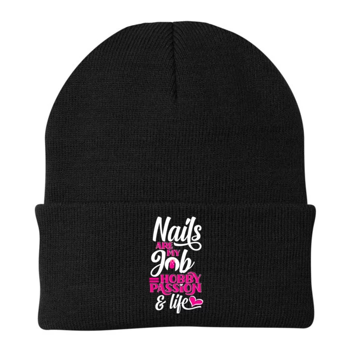 Nail Polish Pedicurist Manicurist For Nail Artists Quote Knit Cap Winter Beanie