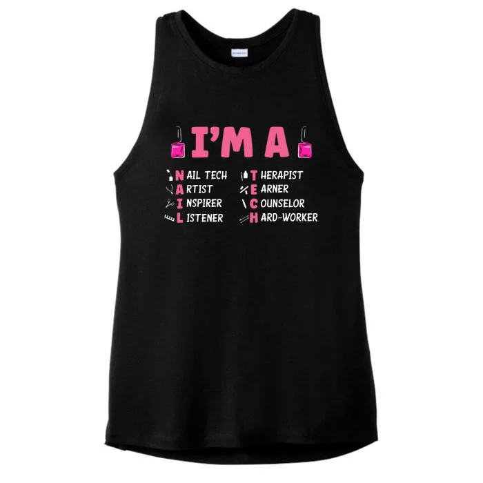 Nail Polish Pedicurist Manicurist Im A Nail Tech Ladies Tri-Blend Wicking Tank