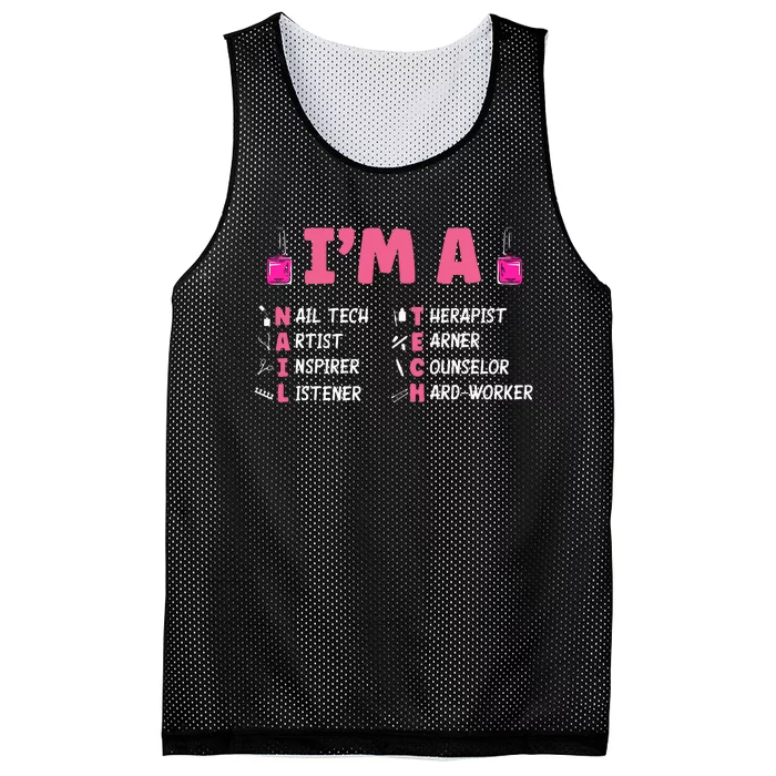 Nail Polish Pedicurist Manicurist Im A Nail Tech Mesh Reversible Basketball Jersey Tank