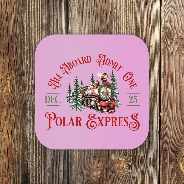 North Pole P.O.L.A.R E.X.P.R.E.S.S All Abroad Family Matching Coaster