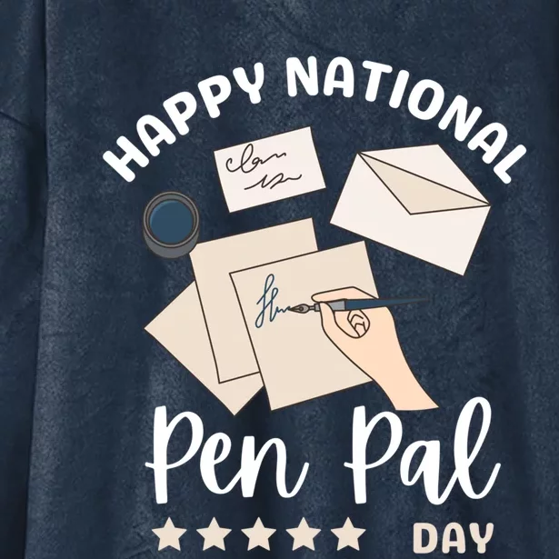 National Pen Pal Day Gift Hooded Wearable Blanket