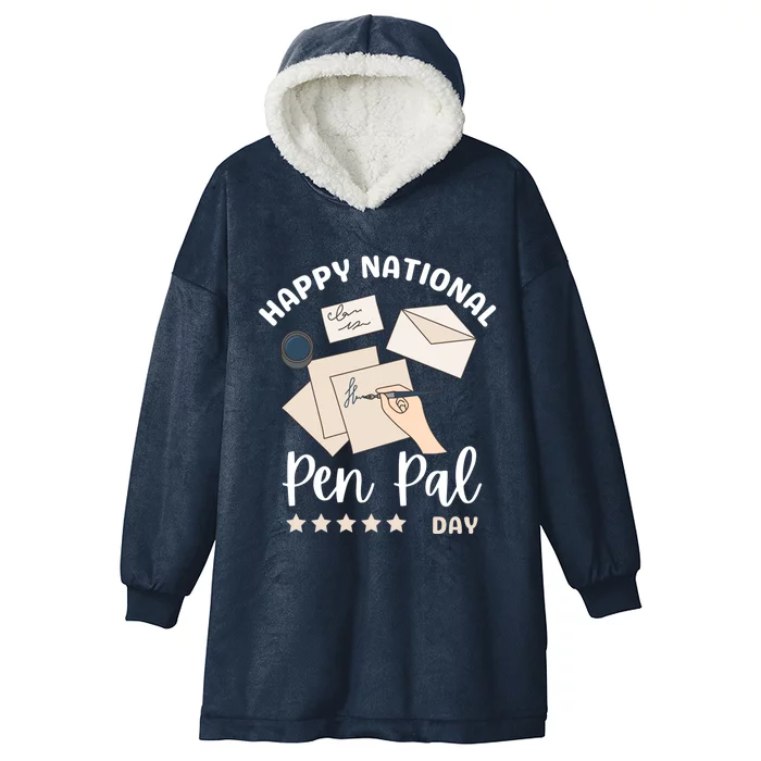 National Pen Pal Day Gift Hooded Wearable Blanket