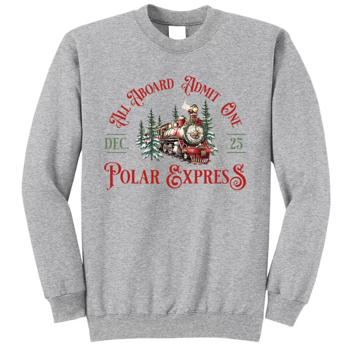 North Pole P.O.L.A.R E.X.P.R.Es..S All Abroad Family Matching Tall Sweatshirt