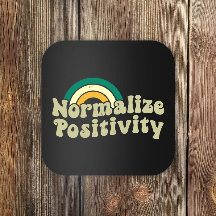 Normalize Positivity Rainbow Funny Vintage Coaster