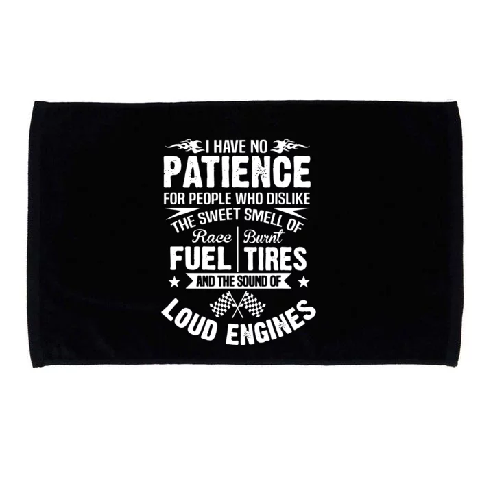 No Patience Race Fuel Burnt Tires Microfiber Hand Towel