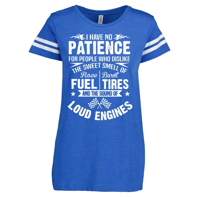 No Patience Race Fuel Burnt Tires Enza Ladies Jersey Football T-Shirt