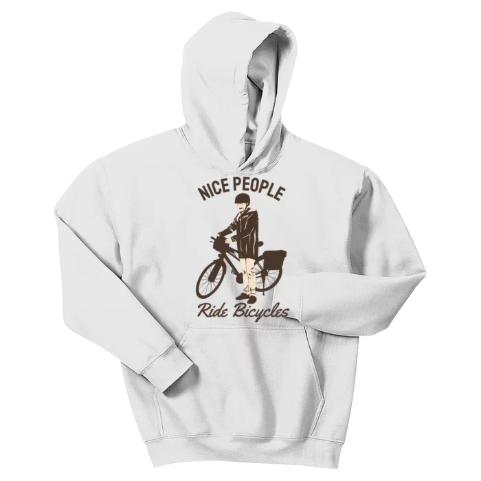 Nice People Ride Bicycles Kids Hoodie