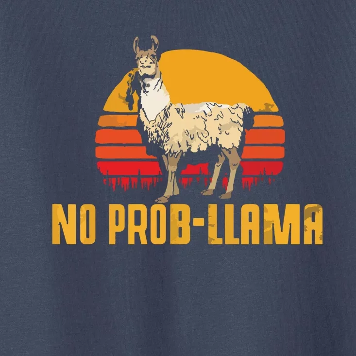 NO PROBLLAMA Retro Funny Llama Alpaca Graphic Toddler T-Shirt