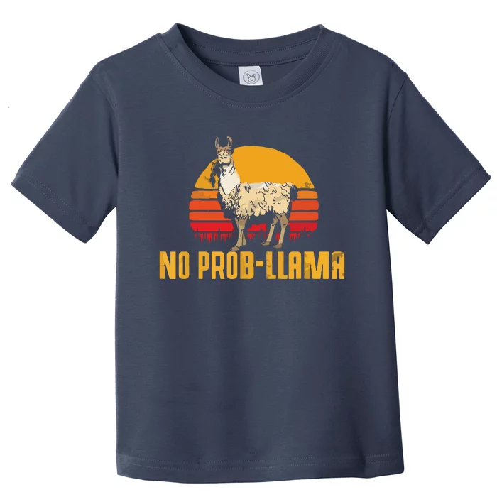 NO PROBLLAMA Retro Funny Llama Alpaca Graphic Toddler T-Shirt