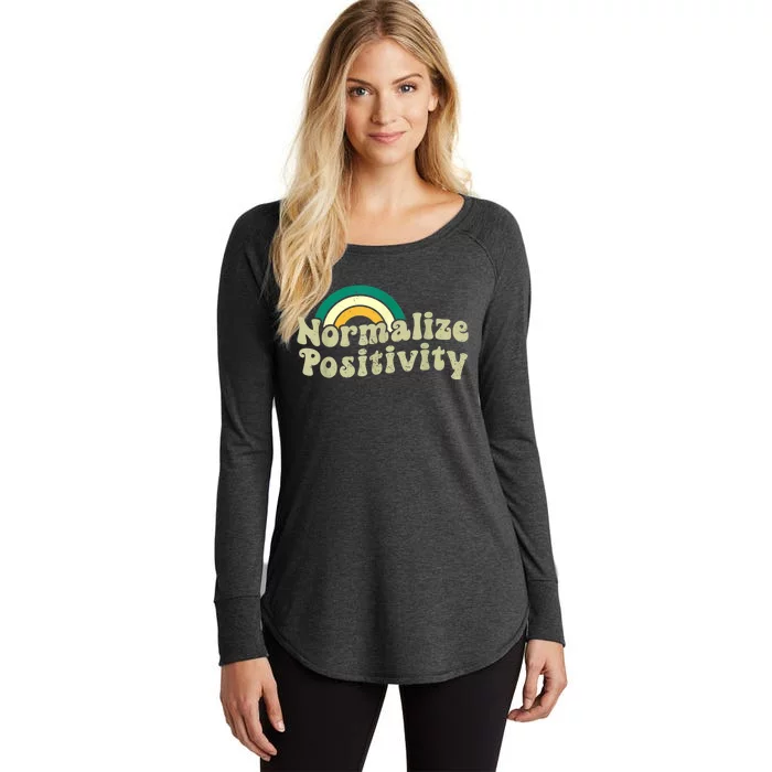 Normalize Positivity Rainbow Funny Vintage Women's Perfect Tri Tunic Long Sleeve Shirt