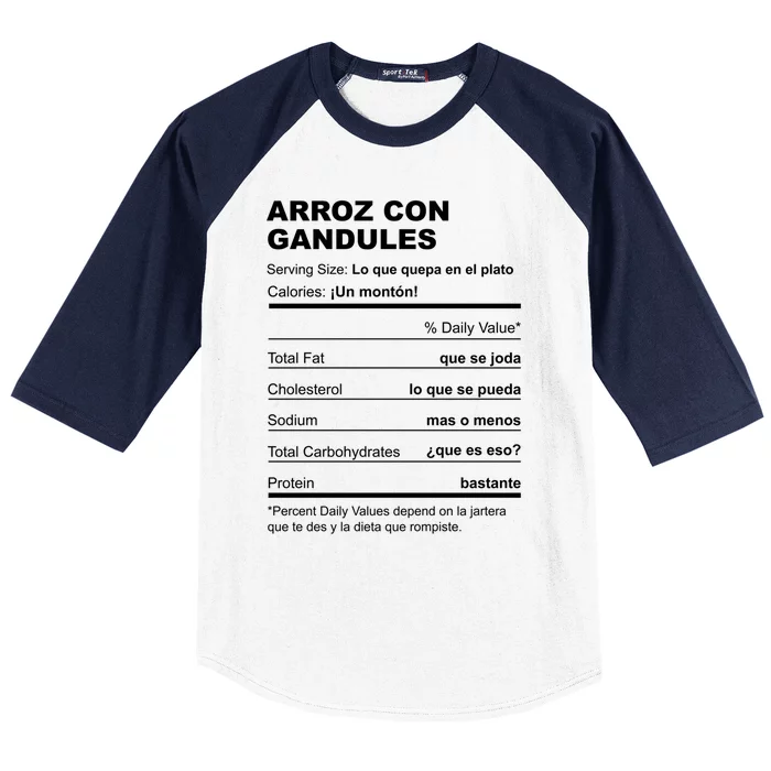 Navidades Puerto Rico Receta Arroz Con Gandules Boricua Gift Baseball Sleeve Shirt