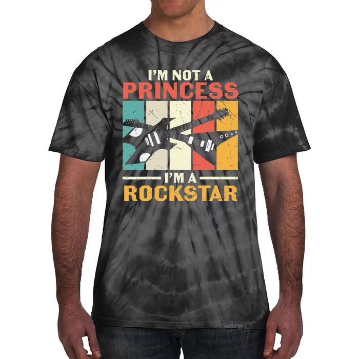 Not Princess Rockstar Vintage Guitar Guitarist Band Player Tie-Dye T-Shirt