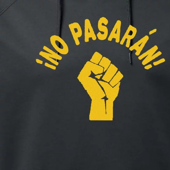 No Pasaran Raised Fist Performance Fleece Hoodie