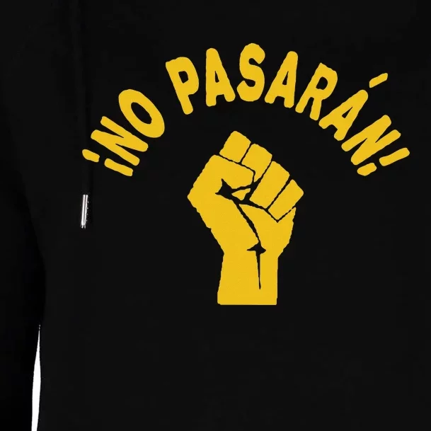 No Pasaran Raised Fist Womens Funnel Neck Pullover Hood