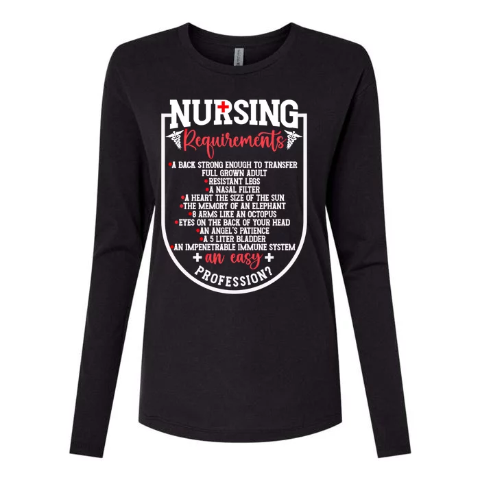 Nursing Profession Requirets Nurse Medical Student Gift Womens Cotton Relaxed Long Sleeve T-Shirt