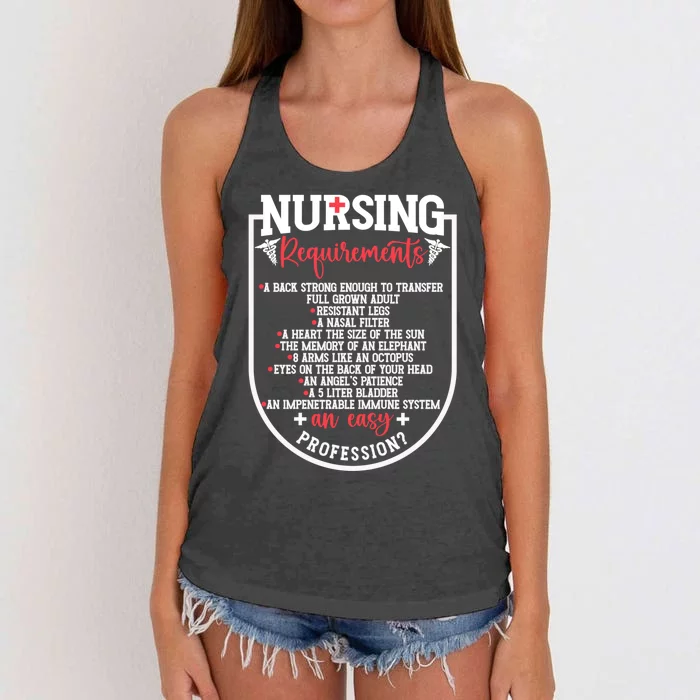 Nursing Profession Requirets Nurse Medical Student Gift Women's Knotted Racerback Tank