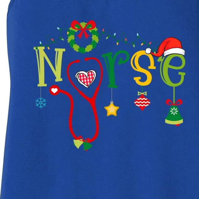 Nicu Picu Stethoscope Er Nurse Christmas Cute Gift Women's Racerback Tank