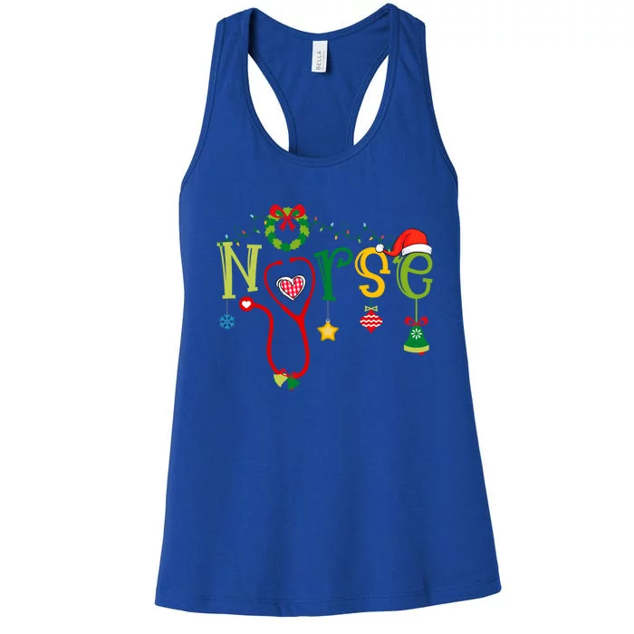 Nicu Picu Stethoscope Er Nurse Christmas Cute Gift Women's Racerback Tank