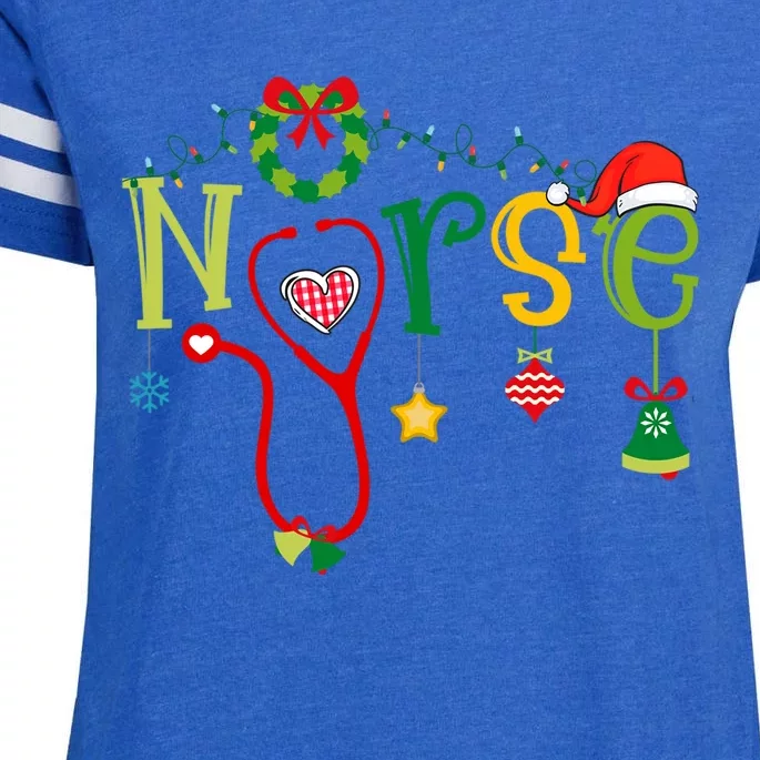 Nicu Picu Stethoscope Er Nurse Christmas Cute Gift Enza Ladies Jersey Football T-Shirt