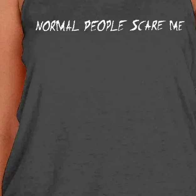 Normal People Scare Me Women's Knotted Racerback Tank