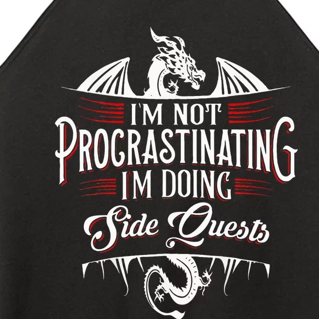 Not Procrastinating Side Quests Funny RPG Gamer Dragons Women’s Perfect Tri Rocker Tank