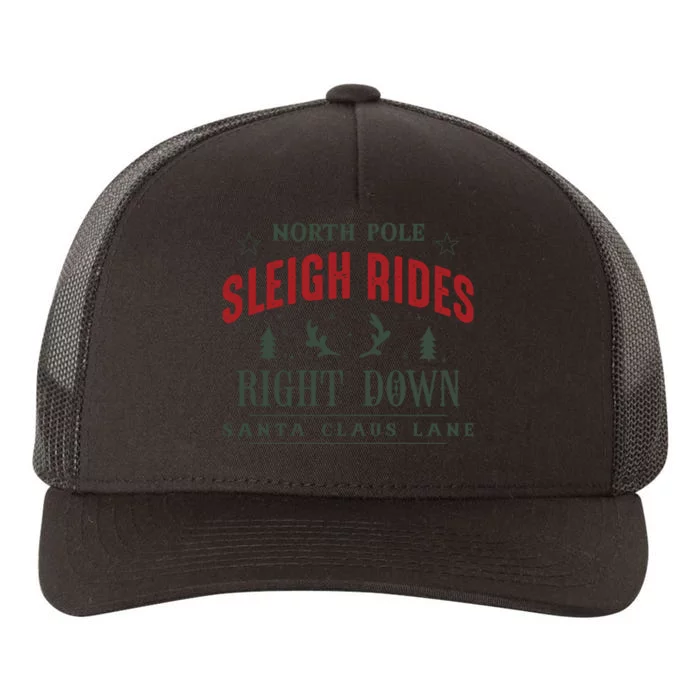 North Pole Sleigh Rides Yupoong Adult 5-Panel Trucker Hat