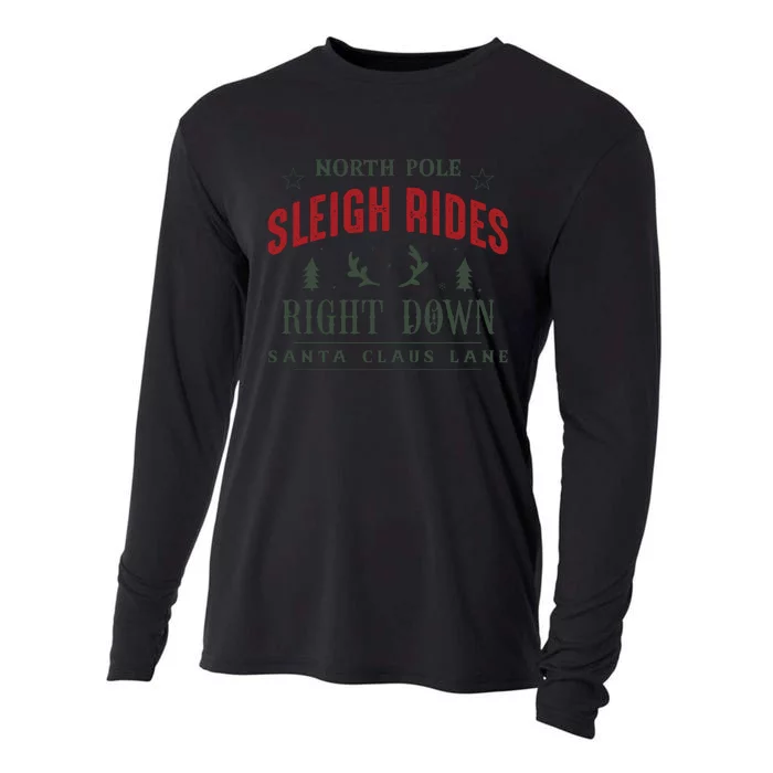 North Pole Sleigh Rides Cooling Performance Long Sleeve Crew