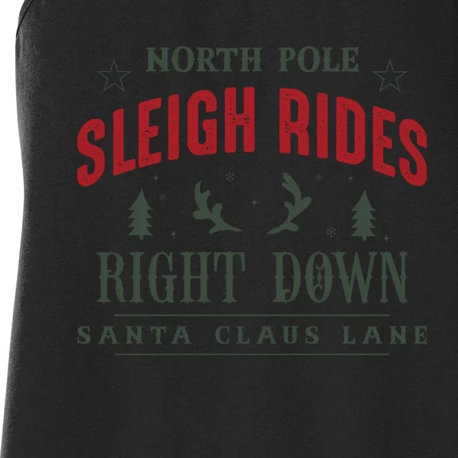 North Pole Sleigh Rides Women's Racerback Tank