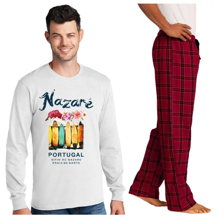 Nazare Portugal Surfing Vintage Long Sleeve Pajama Set