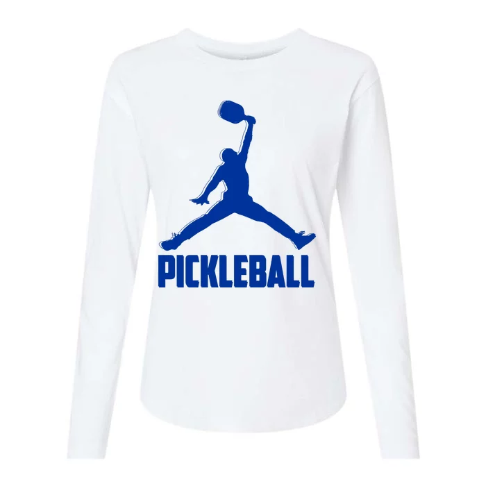 NavyBlue Pickleball Sports Logo Womens Cotton Relaxed Long Sleeve T-Shirt